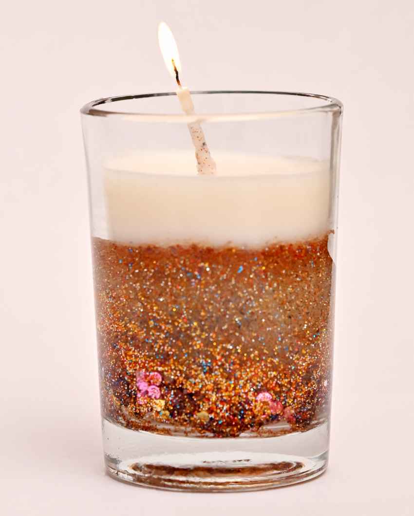 Sparkling White Glitter Glass Jar Candle | 2 x 4 inches