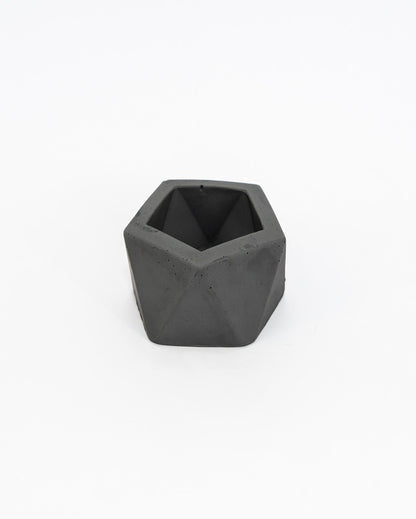 Compact Modern Shape Geoglow Concrete Tealight Candle Holder | 3 x 3 x 2 inches