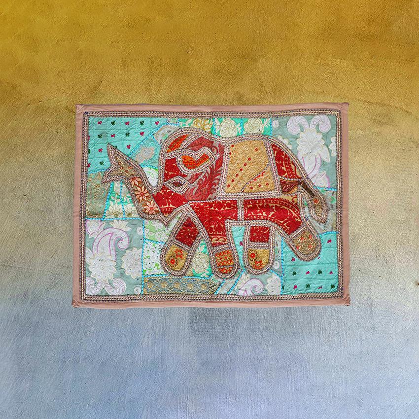 Charming Elephant Patch Wall Decor | 36 x 24 inches