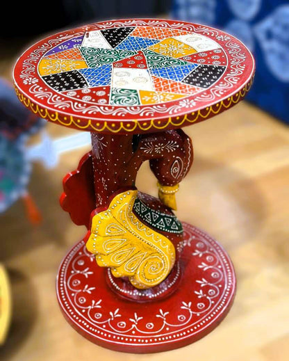 Elegant Rajgharana Peacock Side Table | 12 x 16 inches