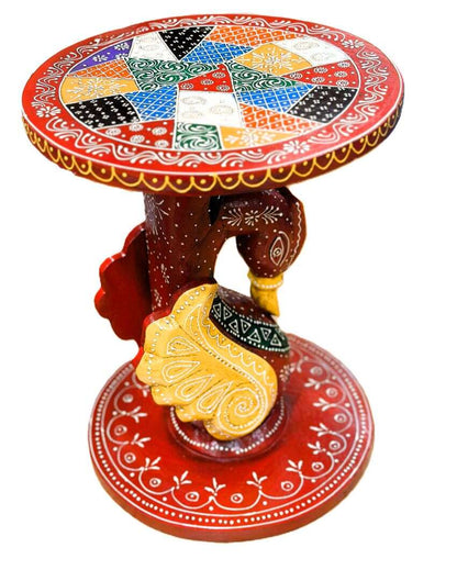 Elegant Rajgharana Peacock Side Table | 12 x 16 inches