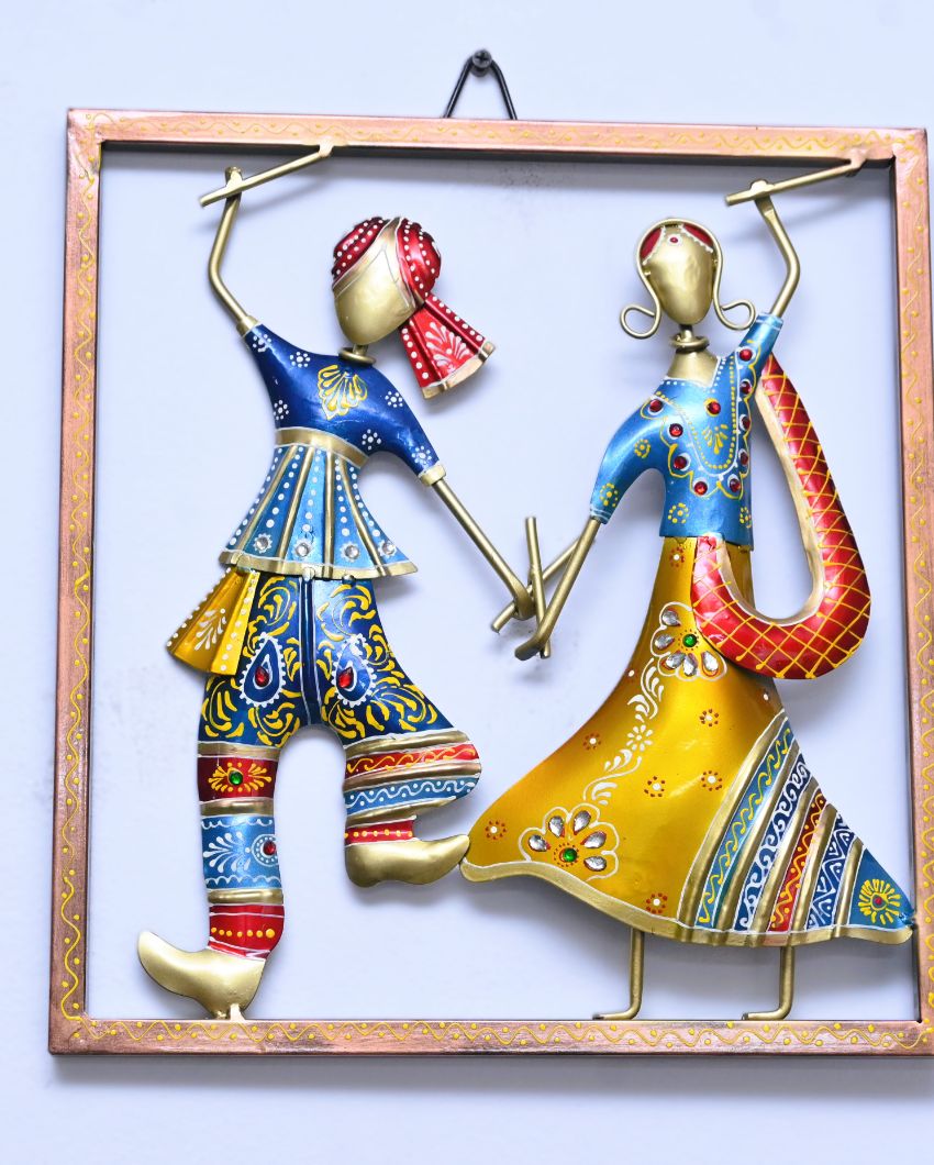 Dandiya Couple Warli Wall Art | 13 x 5 x 13 inches