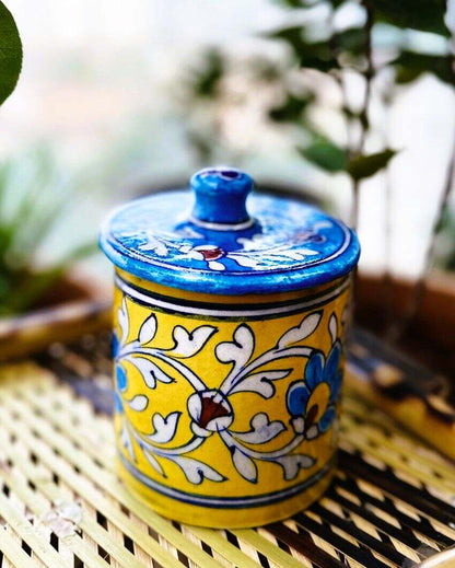 Multicolor Ceramic Snuff Jar | Set 0f 2