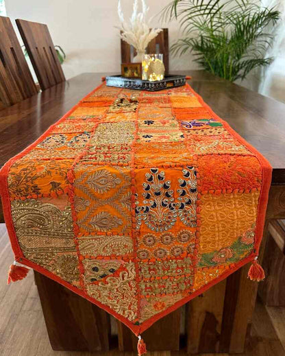 Vintage-Inspired Patchwork Table Runner | 14 x 70 inches