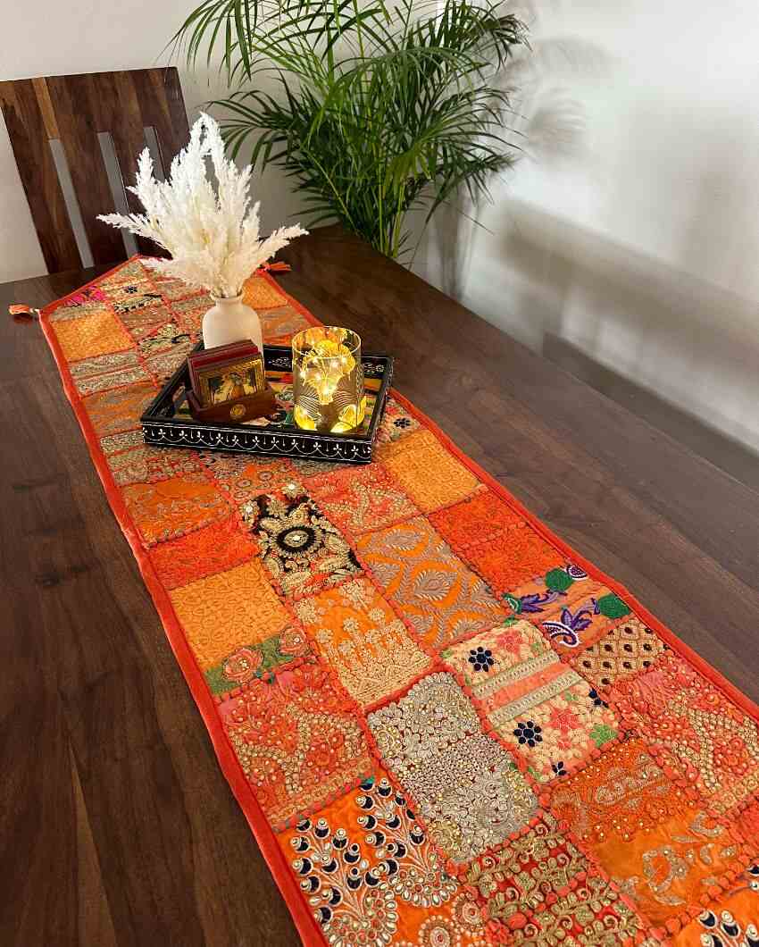 Vintage-Inspired Patchwork Table Runner | 14 x 70 inches