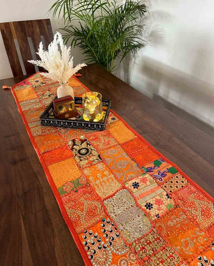 Vintage-Inspired Patchwork Table Runner | 14 x 70 inches