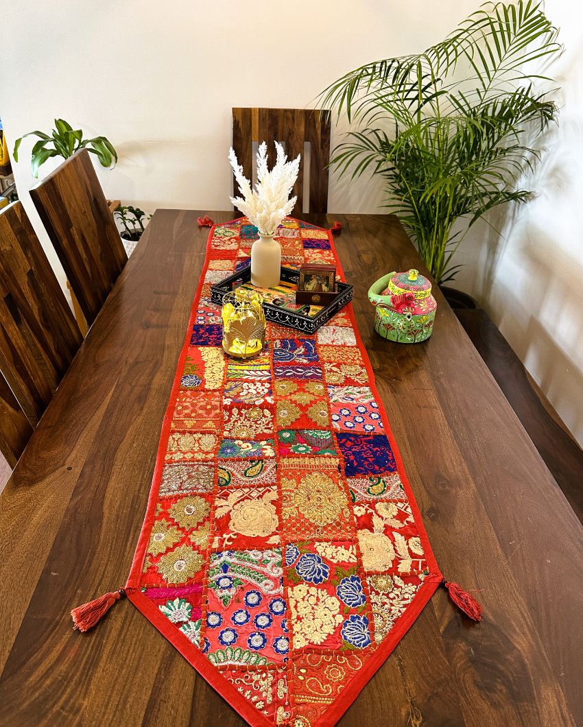 Colorful Patchwork Table Runner | 14 x 70 inches