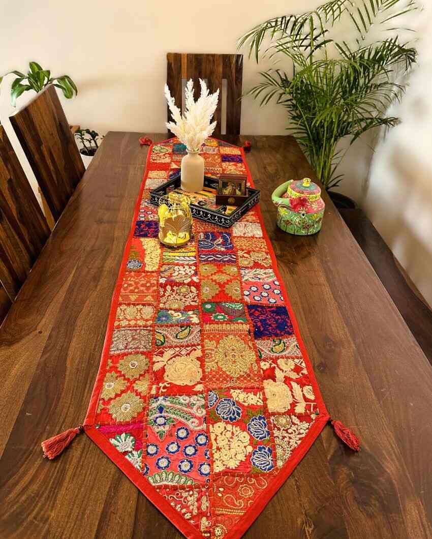 Colorful Patchwork Table Runner | 14 x 70 inches