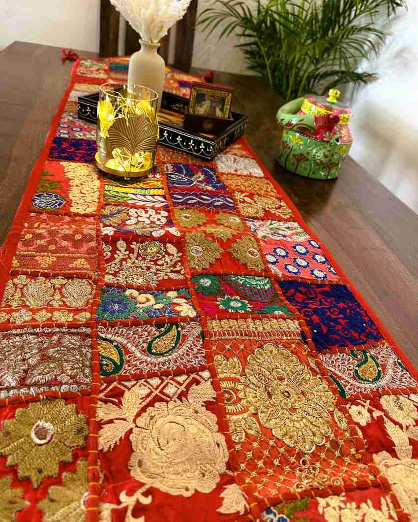 Colorful Patchwork Table Runner | 14 x 70 inches