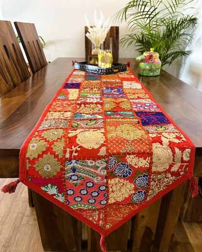 Colorful Patchwork Table Runner | 14 x 70 inches