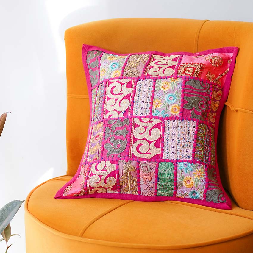 Artisan Patchwork Cushion Cover | 16 x 16 inches