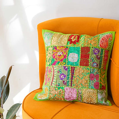 Eclectic Patchwork Cushion Cover | 16 x 16 inches