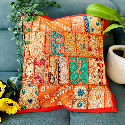 Boho Chic Patchwork Cushion Cover | 16 x 16 inches