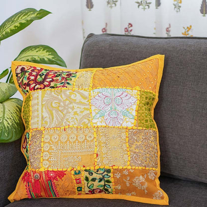 Colorful Patchwork Cushion Cover | 16 x 16 inches