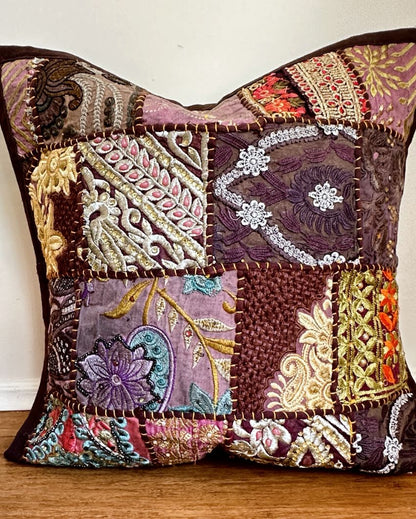 Stylish Patchwork Cushion Cover | 16 x 16 inches