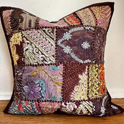 Stylish Patchwork Cushion Cover | 16 x 16 inches