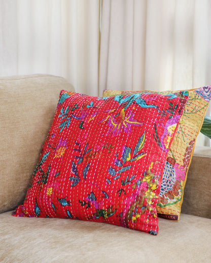 Artisanal Kantha Cushion Covers | 16 x 16 inches | Set of 5