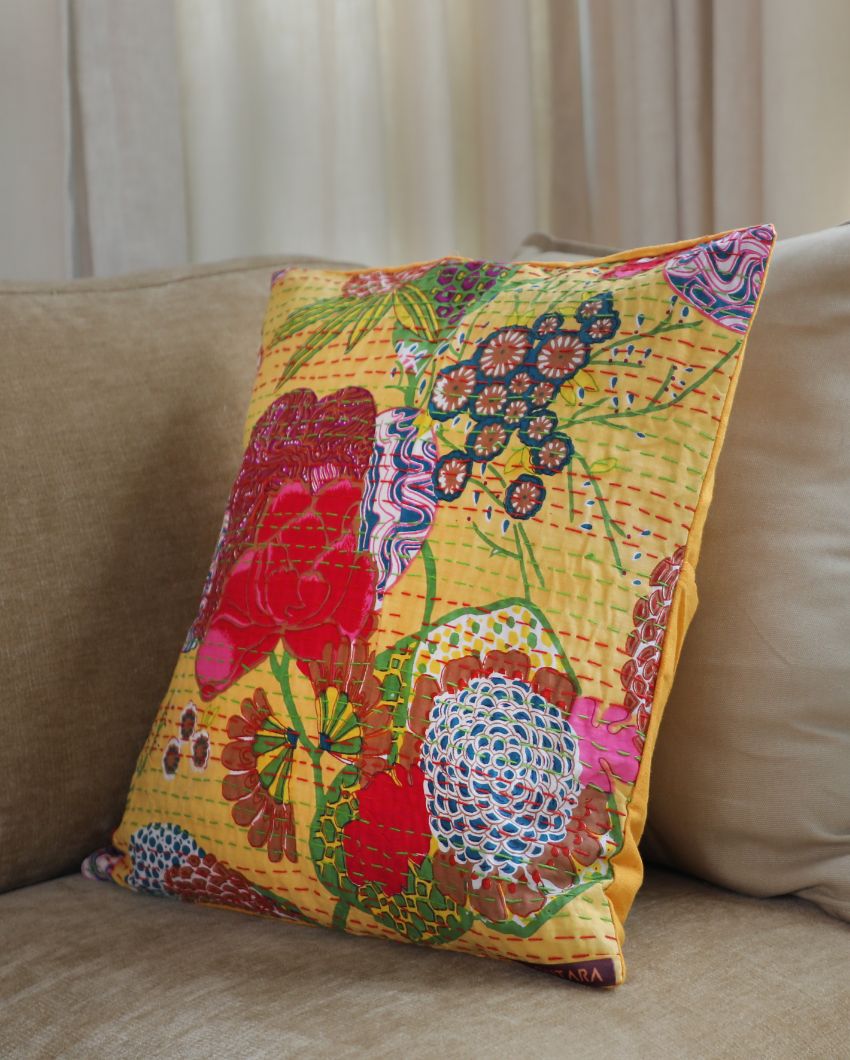 Artisanal Kantha Cushion Covers | 16 x 16 inches | Set of 5