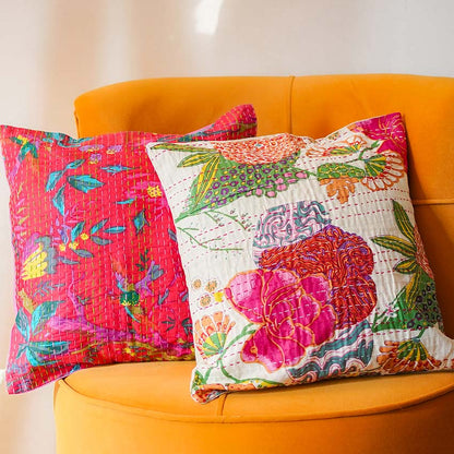 Elegant Kantha Cushion Cover | 16 x 16 inches | Set of 2