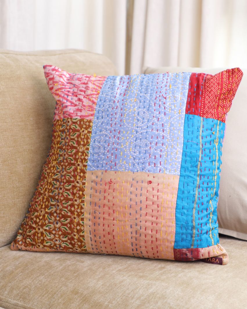 Colorful Kantha Cushion Covers | 16 x 16 inches | Set of 5