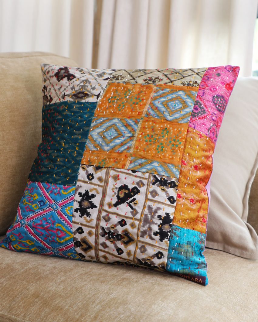 Colorful Kantha Cushion Covers | 16 x 16 inches | Set of 5