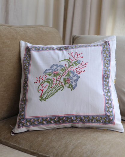 Traditional Hand-Block Printed Cushion Covers | 16 x 16 inches | Set of 5