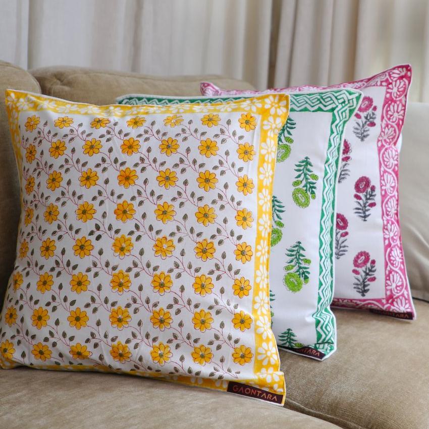 Sophisticated Kantha Cushion Covers | 16 x 16 inches | Set of 5