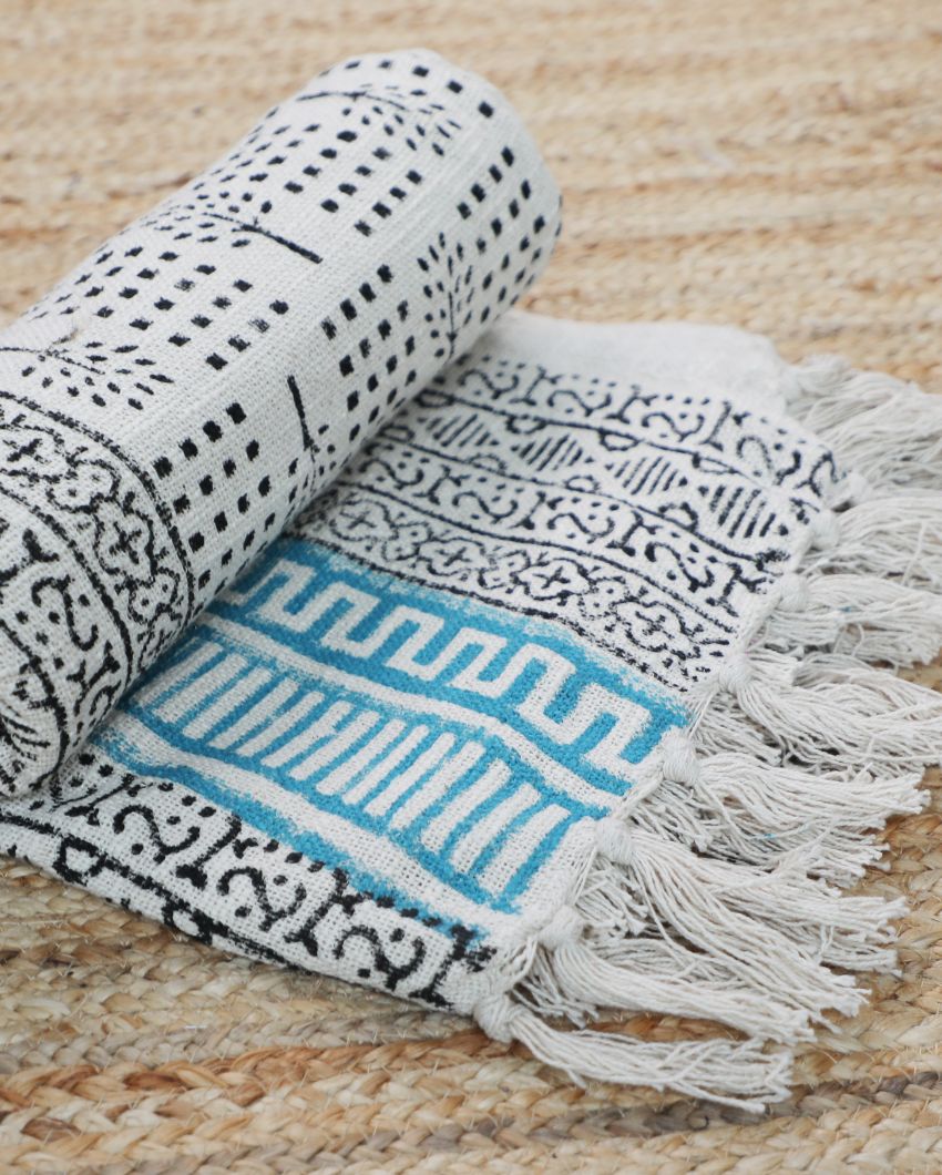 Handcrafted Handblock Print Cotton Throw | 78 x 52 inches