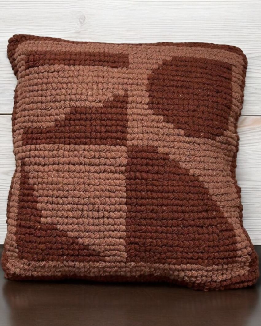 Red Graphic Design Hand Woven Cotton Cushion Cover | 18 x 18 Inches