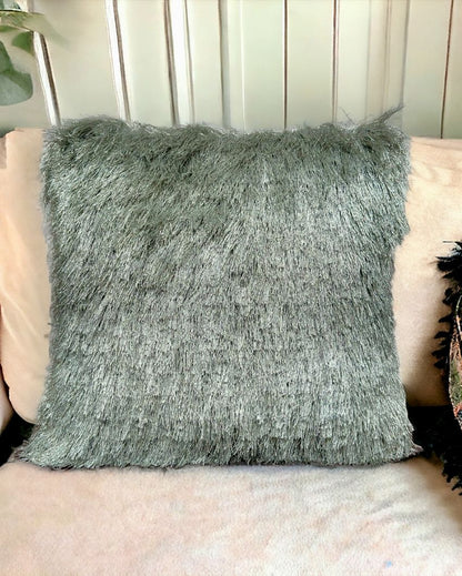 Faux Curly Wool Fur Filled Cushion | 18x18 inches