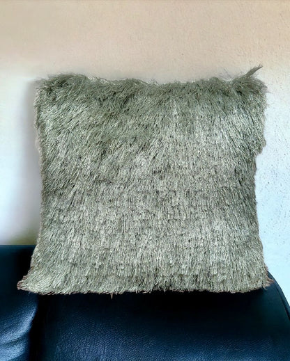 Faux Curly Wool Fur Filled Cushion | 18x18 inches