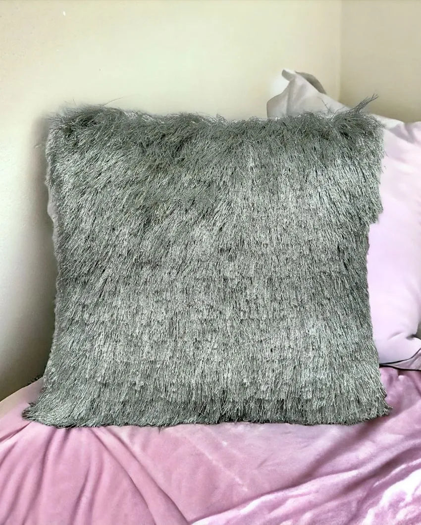 Faux Curly Wool Fur Filled Cushion | 18x18 inches