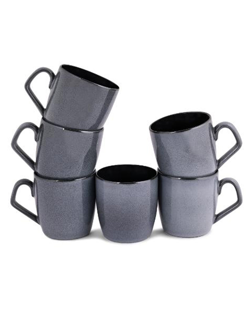 Grey Night Porcelain Coffee Mugs | Set Of 6