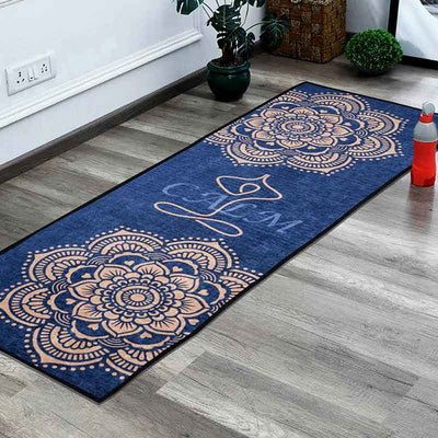 Calm Blue Polyester Yoga Mat Default Title