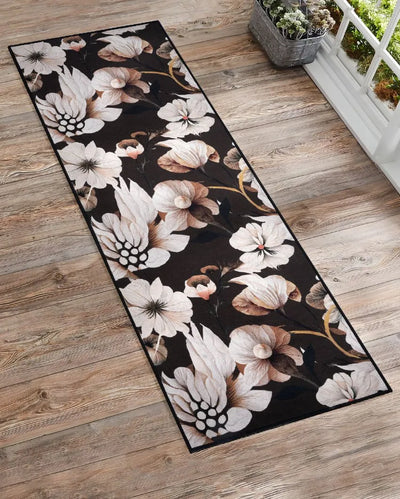 Floral Print Non Slip Polyester Yoga Mat | 70 x 23 inches