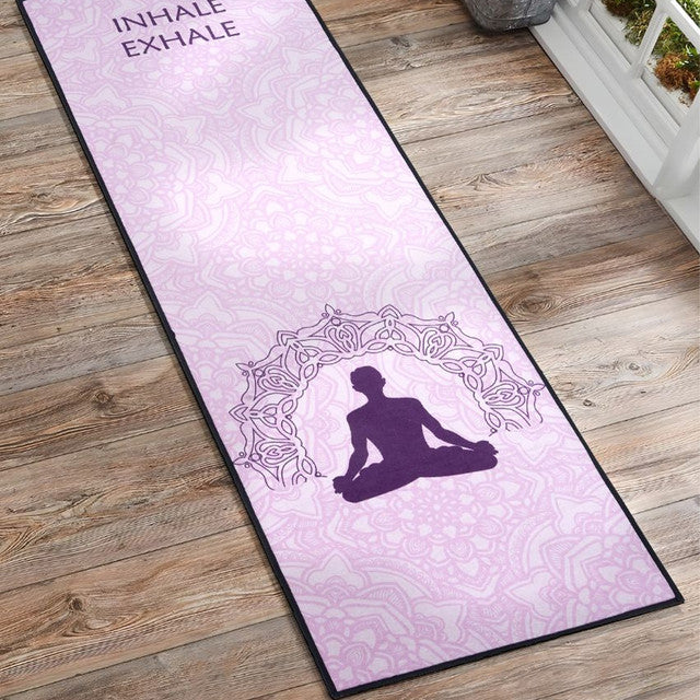 Inhale Exhale Non Slip Polyester Yoga Mat | 70 x 23 inches