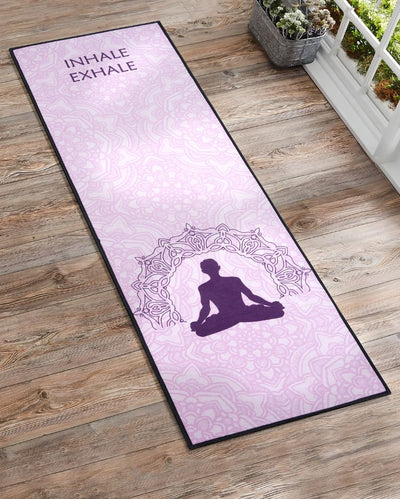 Inhale Exhale Non Slip Polyester Yoga Mat | 70 x 23 inches