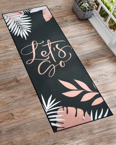 Let's Go Non Slip Polyester Yoga Mat | 70 x 23 inches