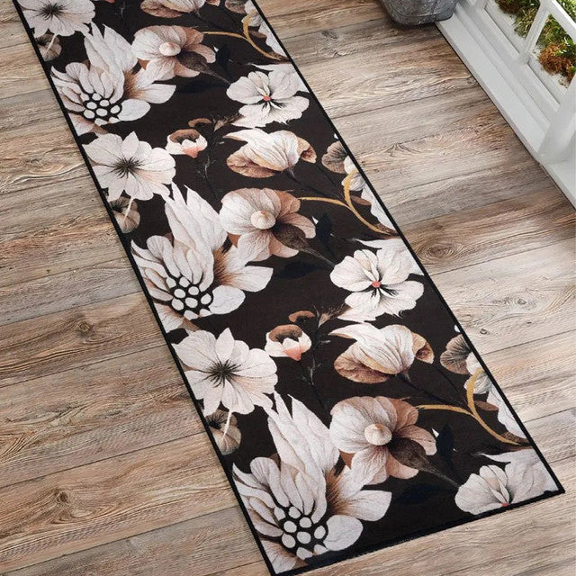 Floral Print Non Slip Polyester Yoga Mat | 70 x 23 inches