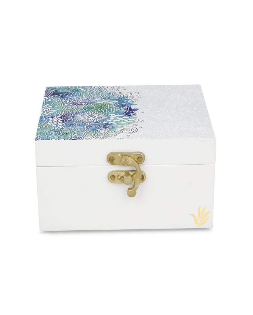 Creative Abstract Flowers Design White Storage Box