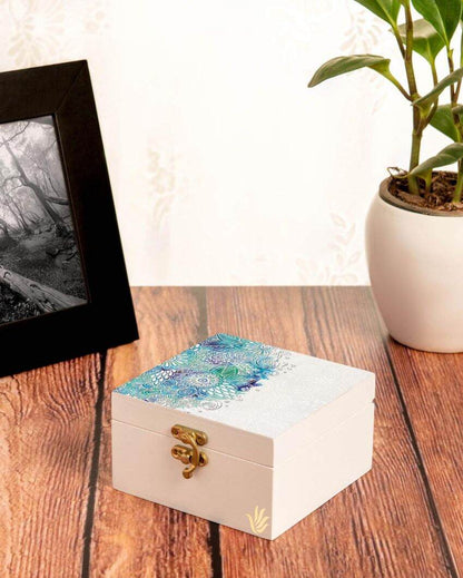 Creative Abstract Flowers Design White Storage Box