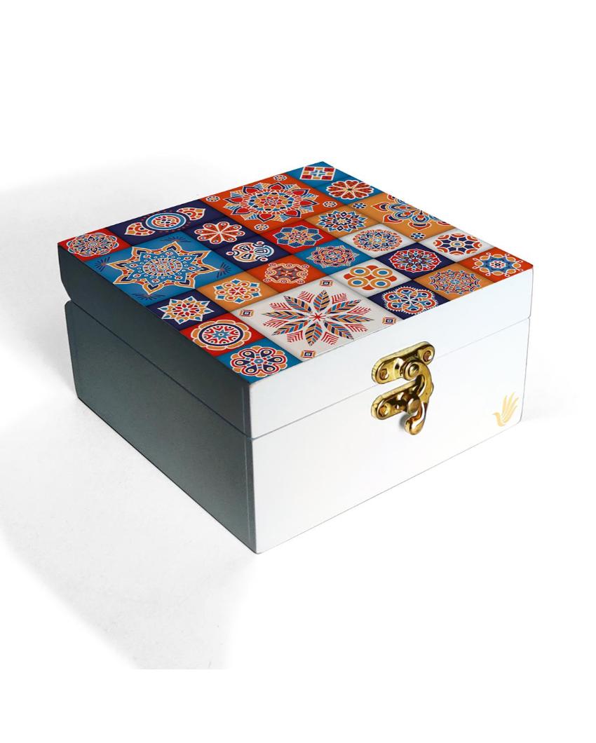 Charming Floral Tiles Design Multicolor Storage Box