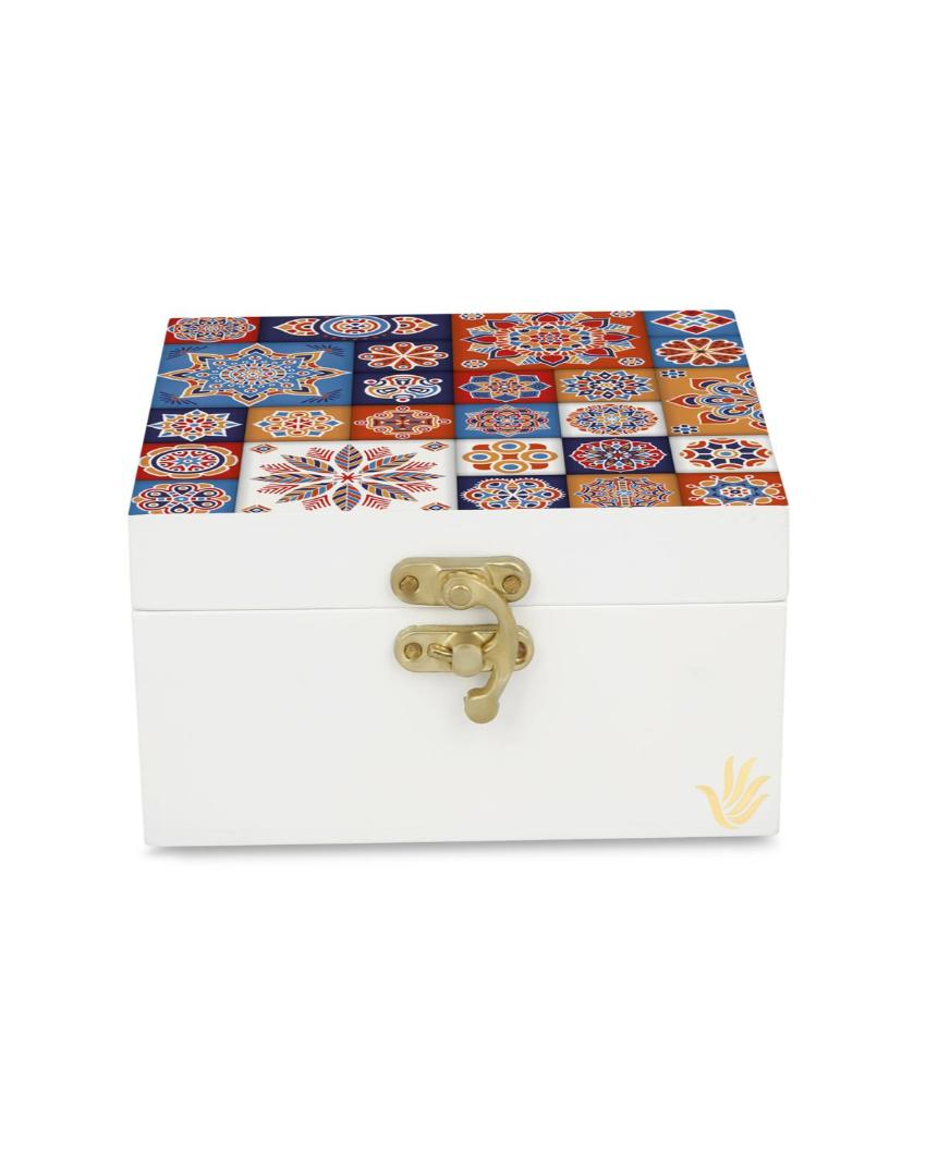 Charming Floral Tiles Design Multicolor Storage Box