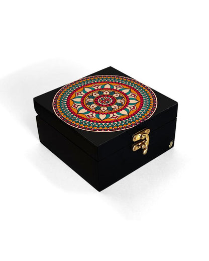 Vibrant Red Mandala Design Multicolor Storage Box