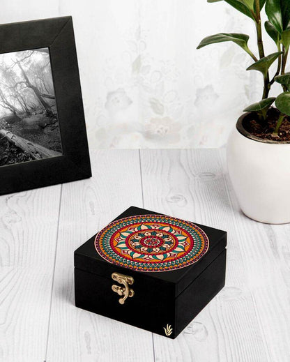 Vibrant Red Mandala Design Multicolor Storage Box