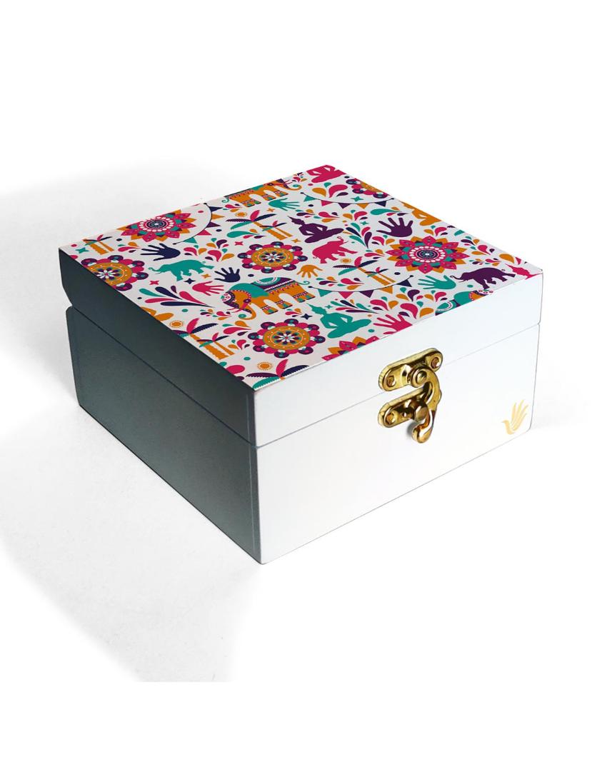 Traditional India Design Multicolor Storage Box