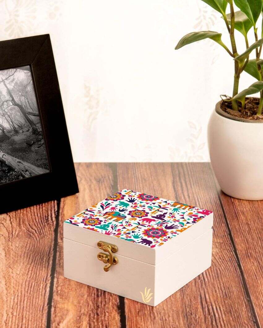 Traditional India Design Multicolor Storage Box