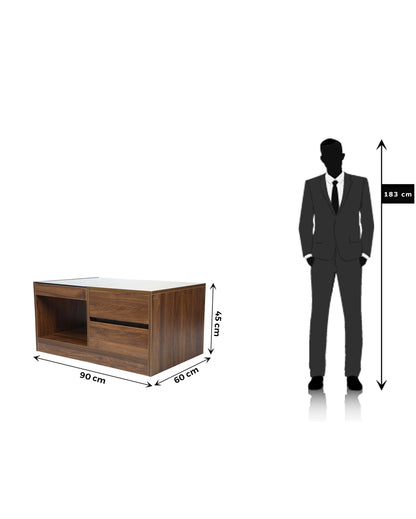 Double Drawers High-Density Engineered Wood Coffee Table | 35 x 24 x 18 inches