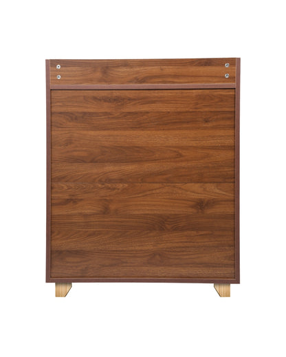 Elegant Columbian Walnut Finish High-Density Engineered Mocha Wooden Chest Drawer with Hardware Kit | 31 x 16 x 39 inches