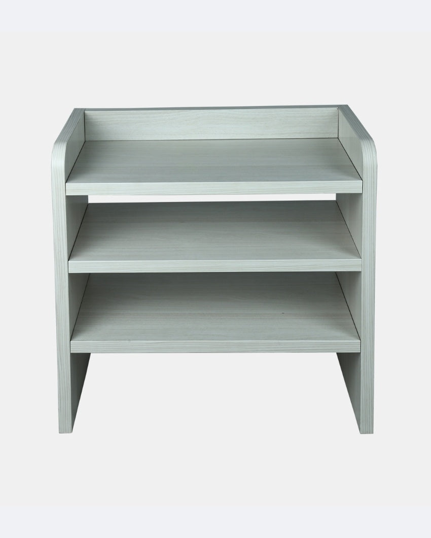 Elegant 3-Tier Wooden Grey Shoe Rack   | 12 x 24 inches